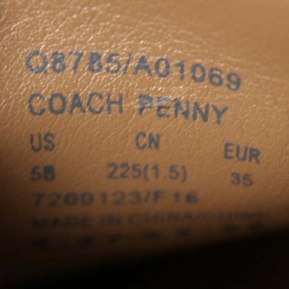 Coach Ladies 5 Penny Loafers Purple Pebbled Leather Classic Moc-toe Shoes Flats - Picture 8 of 12